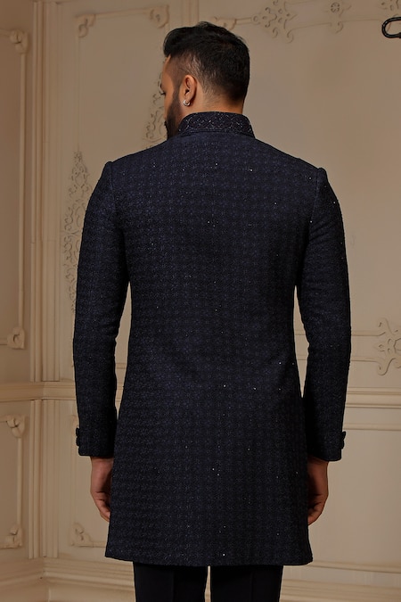 Vanshik Floral Motif Embroidered Bandhgala Set 