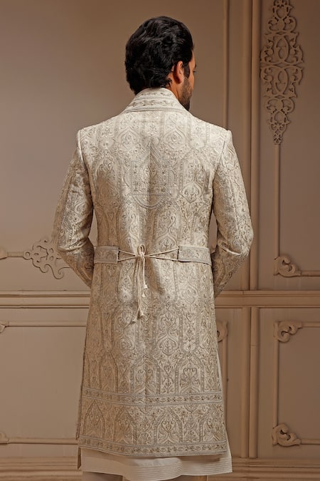 Vanshik Resham Pearl Bloom Embroidered Sherwani Set 