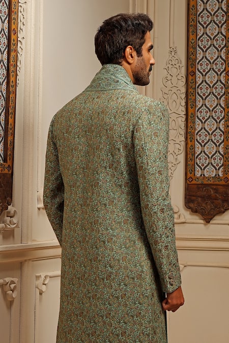Vanshik Floral Garden Embroidered Sherwani Set 