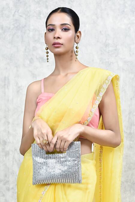 Buy_Aloha By PS_Silver Mirrors, Diamonds Embellished Pouchette