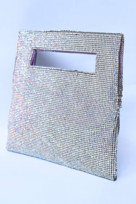 Shop_Aloha By PS_Multi Color Diamonds Unicorn Embellished Pouchette_Online_at_Aza_Fashions