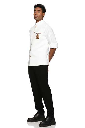 Paresh Lamba Signatures White Cotton Patchwork Quilted Bundi 4