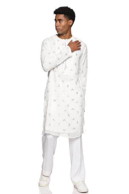 Buy_Paresh Lamba Signatures_White Polyester, Silk Embroidery Floral Bundi _Online_at_Aza_Fashions