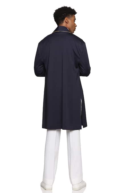 Shop_Paresh Lamba Signatures_Blue Lycra Solid Shrug _at_Aza_Fashions