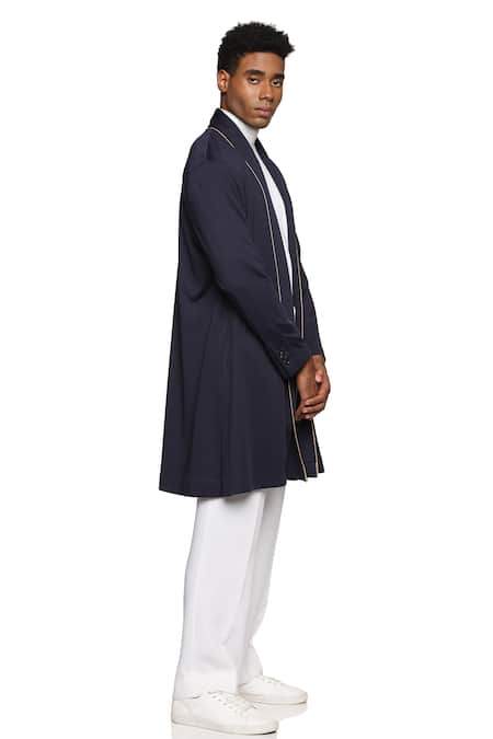 Paresh Lamba Signatures_Blue Lycra Solid Shrug _Online_at_Aza_Fashions