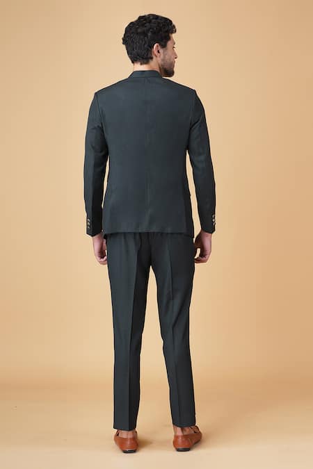 Manish Nagdeo Mandarin Collared Bandhgala With Trouser
