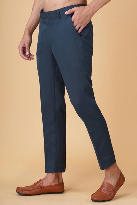 Manish Nagdeo Blue Viscose Embroidery Floral Jacquard Bandhgala With Trouser Online at Aza Fashions Manish Nagdeo_Blue Viscose Embroidery Floral Jacquard Bandhgala With Trouser_Online_at_Aza_Fashions