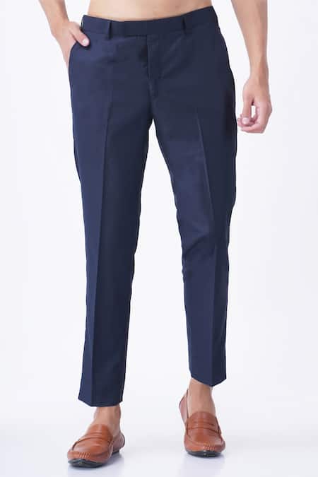 Manish Nagdeo_Blue Viscose, Silk Embroidery Flower Bloom Pattern Bandhgala With Trouser_at_Aza_Fashions