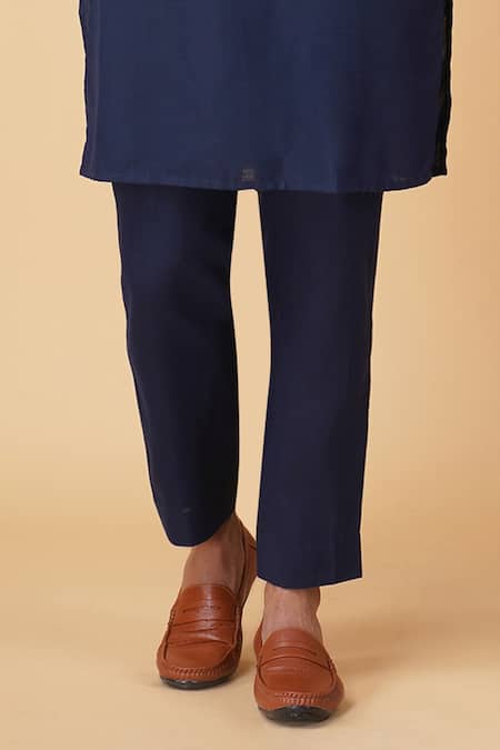 Manish Nagdeo Blue Silk Embroidery, Beads Floral Embellished Bundi Kurta Set Online at Aza Fashions Manish Nagdeo_Blue Silk Embroidery, Beads Floral Embellished Bundi Kurta Set _Online_at_Aza_Fashions