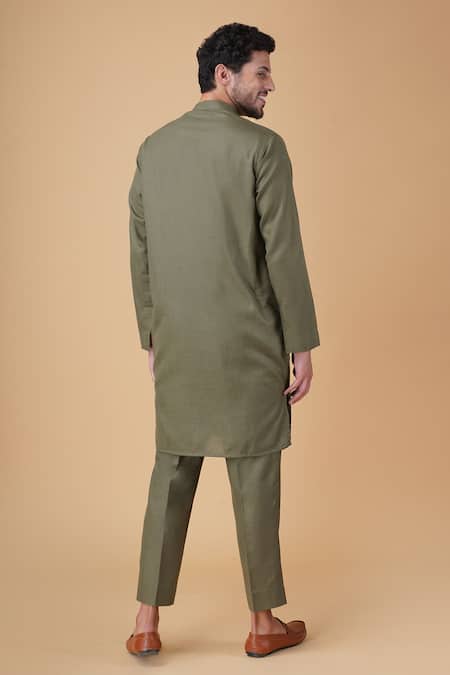 Manish Nagdeo Floral Embroidered Bundi Kurta Set 