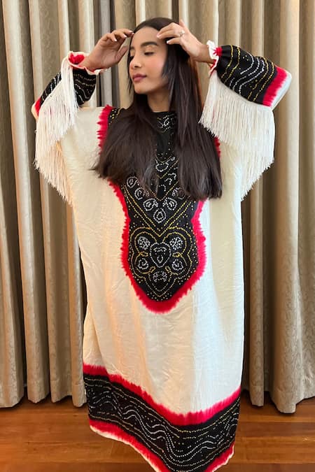 Etasha By Asha Jain Bandhani Pattern Kaftan 