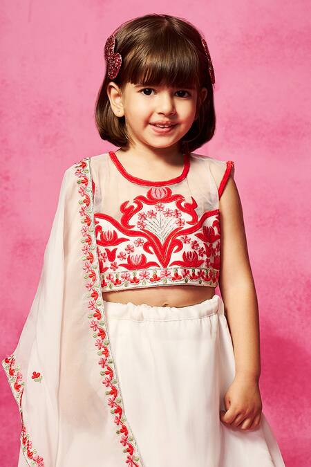 Neha Gursahani Ivory Organza Embroidery Floral Lehenga Set Online at Aza Fashions Neha Gursahani_Ivory Organza Embroidery Floral Lehenga Set _Online_at_Aza_Fashions