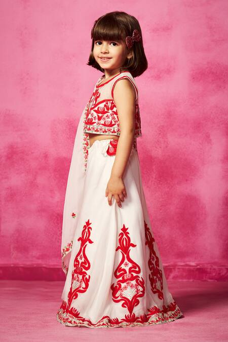 Shop Neha Gursahani Ivory Organza Embroidery Floral Lehenga Set Online at Aza Fashions Shop_Neha Gursahani_Ivory Organza Embroidery Floral Lehenga Set _Online_at_Aza_Fashions
