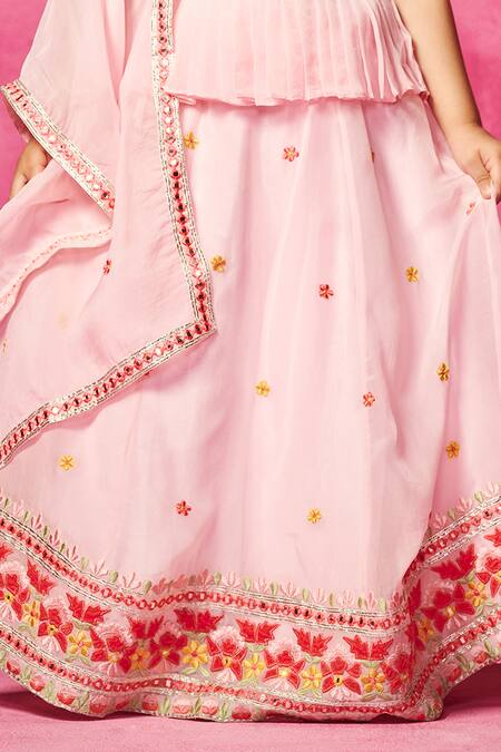Neha Gursahani Pink Organza Embroidery Velvet Patchwork Lehenga Set Online at Aza Fashions Neha Gursahani_Pink Organza Embroidery Velvet Patchwork Lehenga Set _Online_at_Aza_Fashions