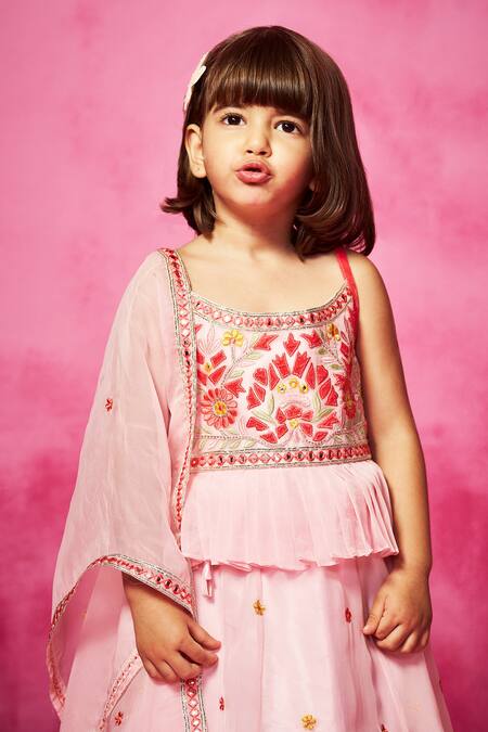 Shop Neha Gursahani Pink Organza Embroidery Velvet Patchwork Lehenga Set Online at Aza Fashions Shop_Neha Gursahani_Pink Organza Embroidery Velvet Patchwork Lehenga Set _Online_at_Aza_Fashions