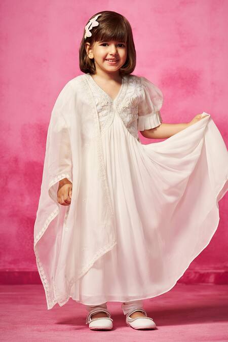 Buy Neha Gursahani Ivory Organza, Georgette, Cotton Embroidery Yoke Anarkali Set Online at Aza Fashions Buy_Neha Gursahani_Ivory Organza, Georgette, Cotton Embroidery Yoke Anarkali Set _Online_at_Aza_Fashions