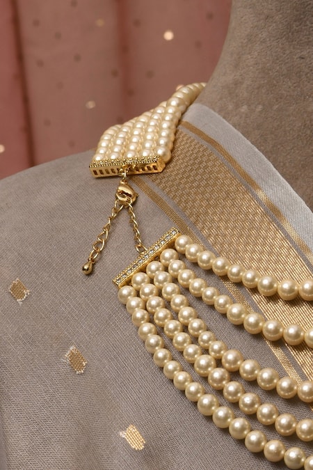 Buy_Totapari_White Pearl Multilayer Necklace _Online_at_Aza_Fashions
