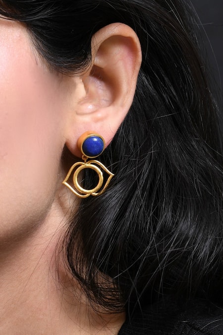 Rainbow Chakra Gemstone Gold Hoop Lotus Earrings – Infinite Self Love