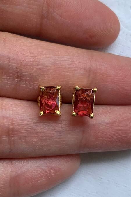 Ruby stone hot sale stud earrings