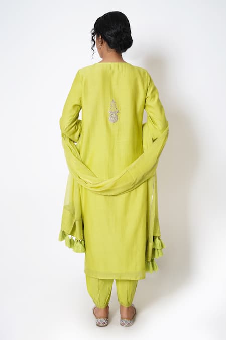 Kameez Blossom Gota Embroidered Kurta Salwar Set 