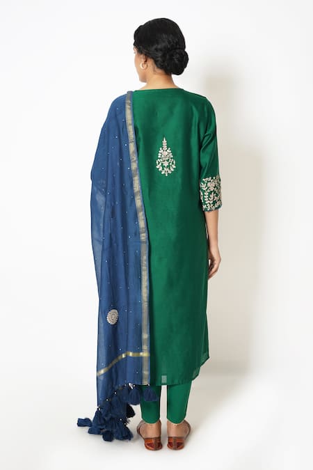 Kameez Bloom Garden Gota Embroidered Kurta Tulip Pant Set 