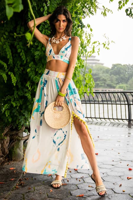 PS Pret By Payal Singhal Color Splash Print Top With Skirt 