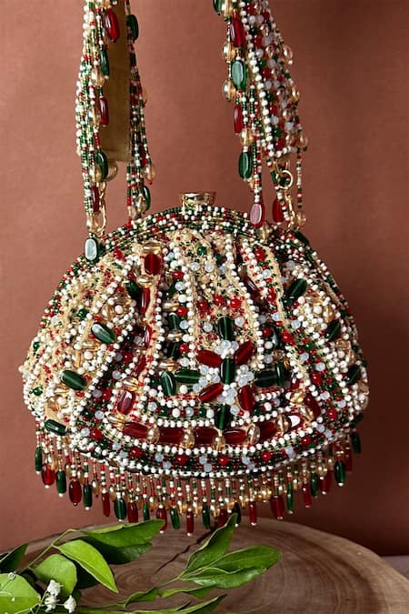 Nayaab By Sonia Rani Beads Embellished Potli Bag 