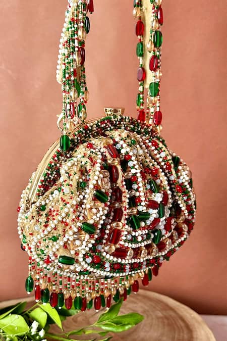 Nayaab By Sonia Rani Beads Embellished Potli Bag 