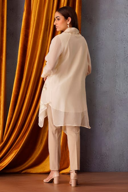 OMI Chanderi Sequin Embroidered Asymmetric Tunic 