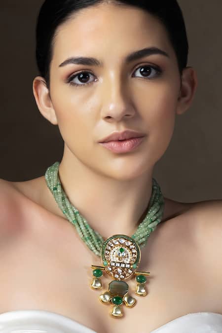 Buy Joules By Radhika Green Bead Twist Necklace Online at Aza Fashions Buy_Joules By Radhika_Green Bead Twist Necklace _Online_at_Aza_Fashions