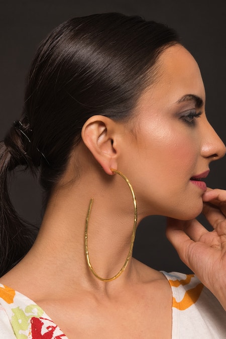 American Diamond Rose Gold Plated Floral Half Hoop Earrings – Priyaasi