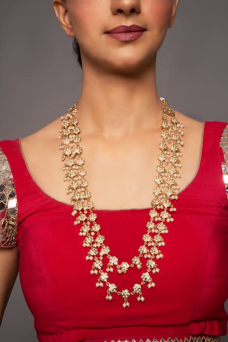 Queens Jewels Eiana Jadau Pearl Layered Necklace 