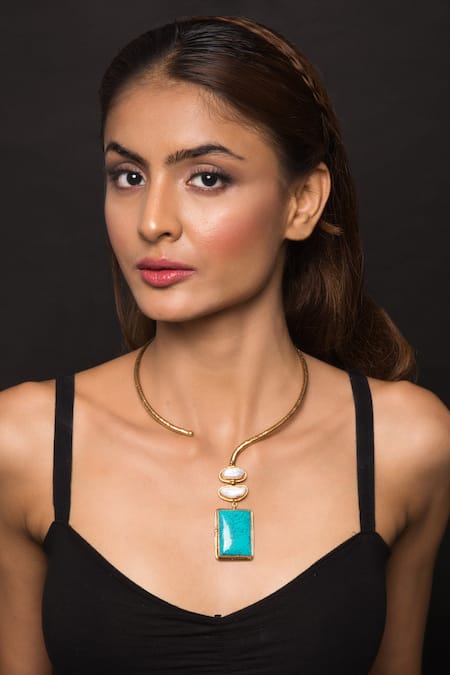 Queens Jewels Blue Stone Embellished Necklace 