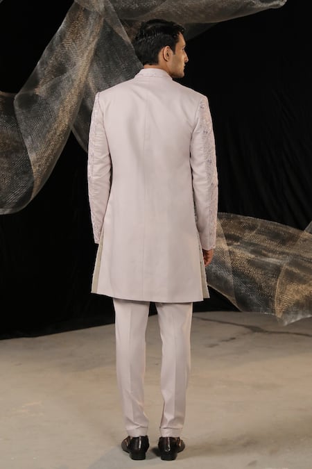 Ankur J Resham Work Front Open Sherwani & Kurta Set 