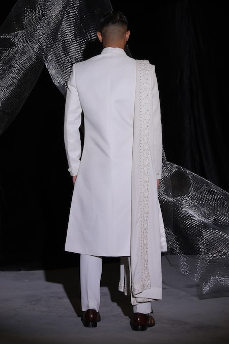 Ankur J Textured Sherwani & Kurta Set 