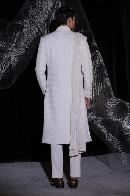 Ankur J French Knot Embroidered Sherwani Set 