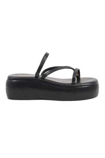 Shop_Ame_Black Toto Cross Lifts Flatforms_Online_at_Aza_Fashions