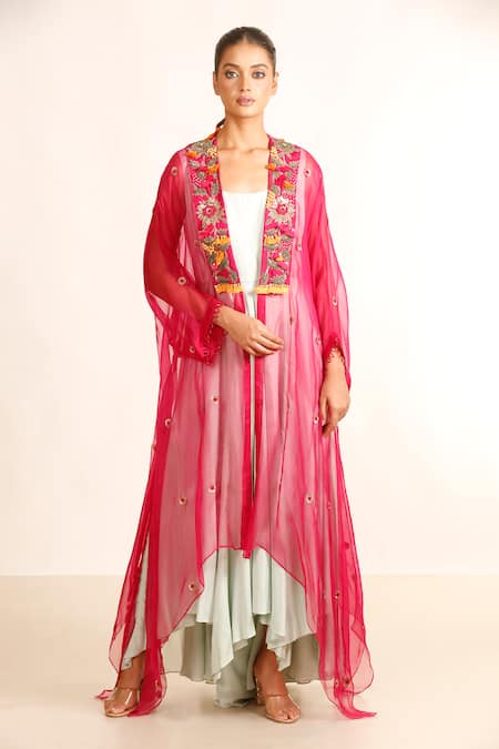 Garo Gown With Hand Embroidered Asymmetric Jacket 