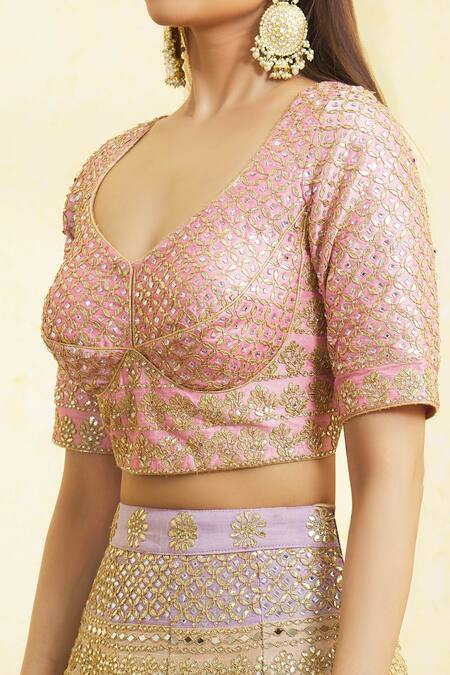 Buy Vandana Sethi Multi Color Silk Tassels, Embroidery, Sequins, And Colorblock Bridal Lehenga Set Online at Aza Fashions Buy_Vandana Sethi_Multi Color Silk Tassels, Embroidery, Sequins, And Colorblock Bridal Lehenga Set _Online_at_Aza_Fashions