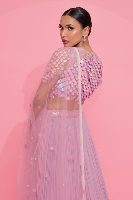 Anshika Tak Label Sequin Embellished Blouse Lehenga Set 