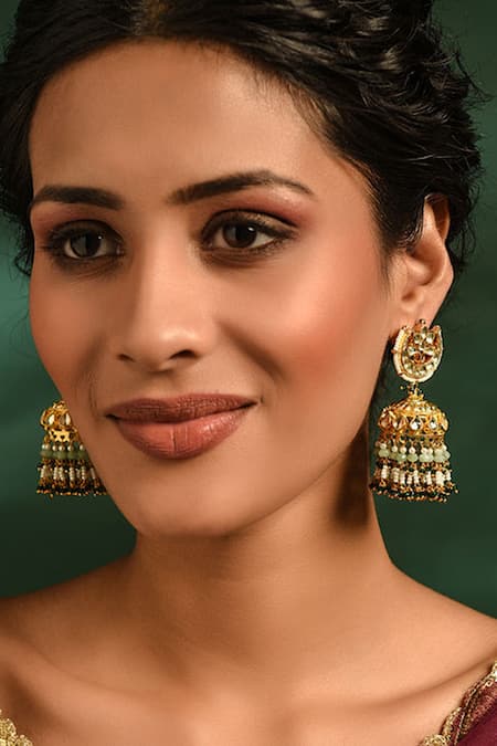 MAISARA JEWELRY Kundan Jhumkas 