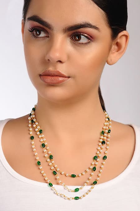 MAISARA JEWELRY Pearls & Bead Embellished Necklace 