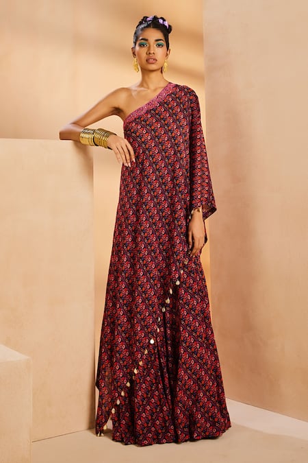 Aneesh Agarwaal Tribal Print Kaftan & Sharara Set 