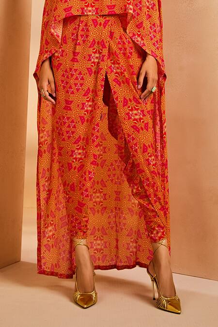 Buy Aneesh Agarwaal Pink Crepe Mirrors, Sequins Split V-neck Tie Dye Print Kurta And Dhoti Pant Set Online at Aza Fashions Buy_Aneesh Agarwaal_Pink Crepe Mirrors, Sequins Split V-neck Tie Dye Print Kurta And Dhoti Pant Set _Online_at_Aza_Fashions