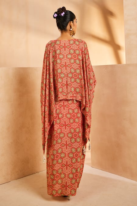 Aneesh Agarwaal Floral Pattern Kaftan & Dhoti Pant Set 