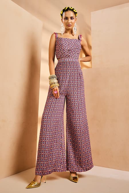 Aneesh Agarwaal Ikat Print Jumpsuit 