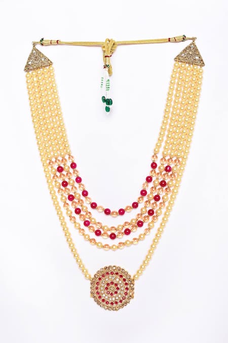 Aryavir Malhotra Crystal & Pearl Multi-Layered Mala 