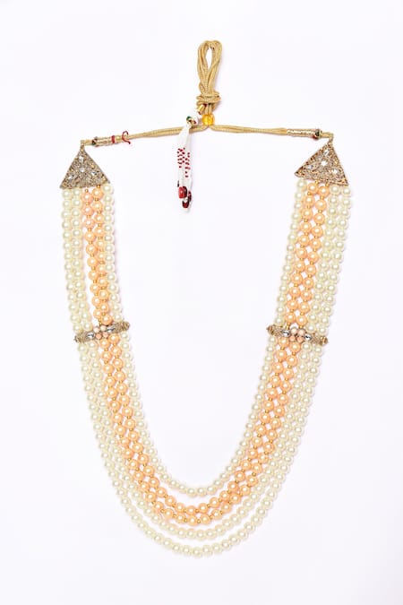 Aryavir Malhotra Crystals & Pearls Multi-Layered Mala 