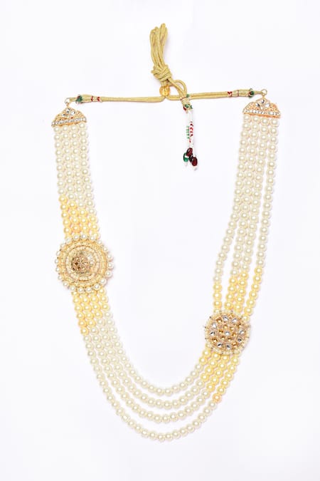 Aryavir Malhotra Crystal & Pearl Embellished Layered Mala 