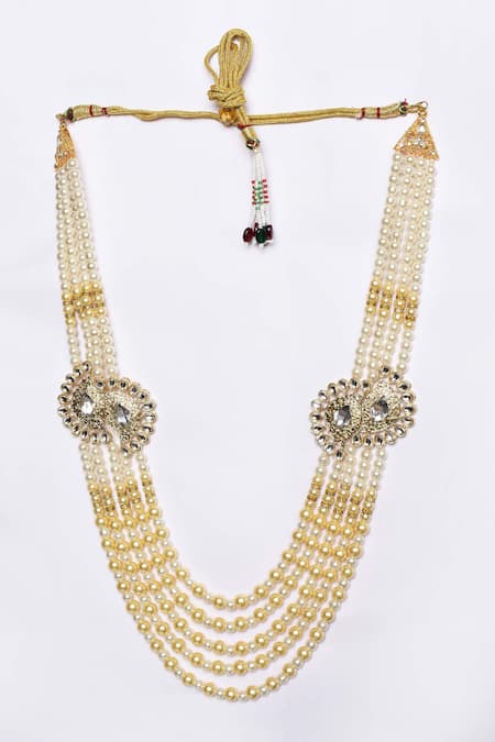 Aryavir Malhotra Crystal & Pearls Embellished Mala 